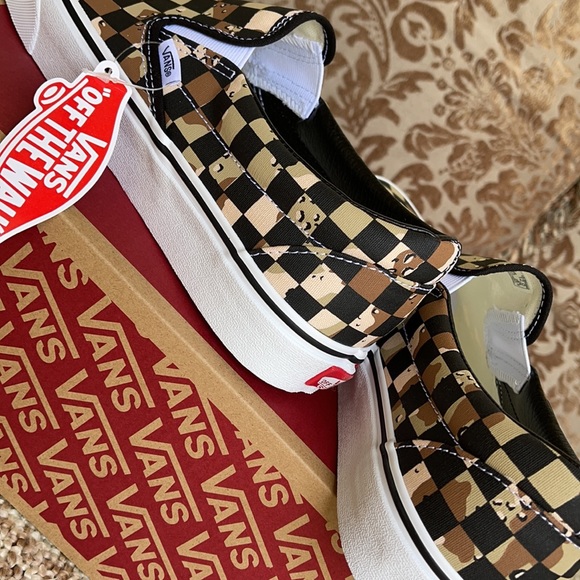 Vans Classic Slip-On Checkerboard Cmdsrt/Trwht WMN - Picture 15 of 16